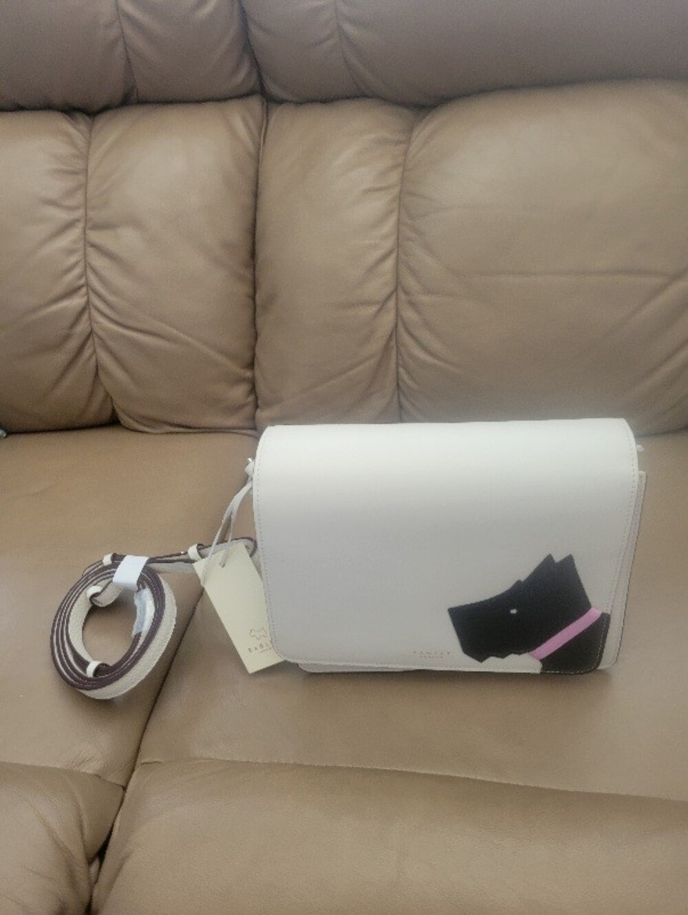 Redlay London BAG with Dog White/Cream Color